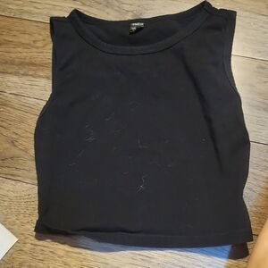 SHEIN Black Fitted Crop Muscle Tee